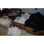 A large quantity of assorted gentleman's vintage shirts, tailcoat jacket,
