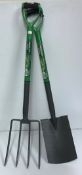 A Green Blade carbon steel digging fork and spade