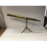 A Victorian brass telescope, 84.