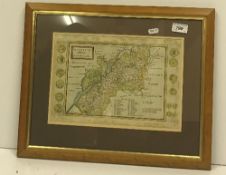 AFTER HERMANN MOLL "Glocestershire", a later coloured black and white engraved map,