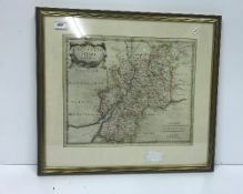 AFTER ROBERT MORDEN "Gloucestershire", a later coloured black and white engraved map,