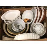 A large quantity of assorted kitchen wares to include saucepans, storage jars, etc,