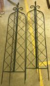 Two 6ft folding lattice garden spires