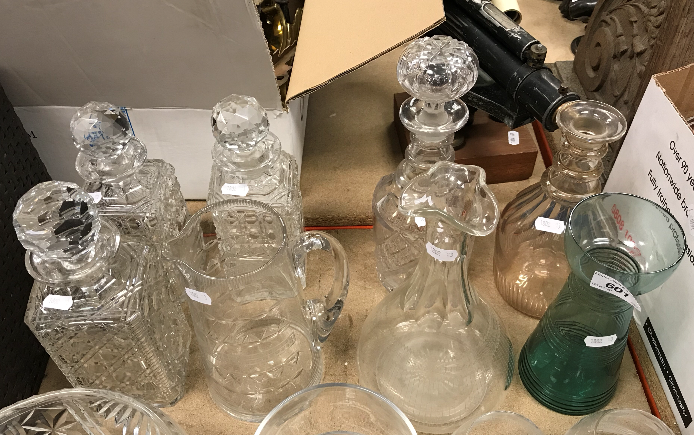 A collection of glassware to include a pair of hobnail cut decanters, - Image 2 of 2