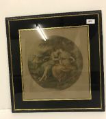 AFTER ANGELICA KAUFFMAN "Jupiter and Calista", stipple engraving by F Bartolozzi, circular,