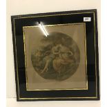 AFTER ANGELICA KAUFFMAN "Jupiter and Calista", stipple engraving by F Bartolozzi, circular,