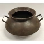 A vintage style steel two-handled handi/pot 37 cm diam