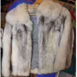 A Maxwell Croft of London and Bath white fox fur jacket with satin lining,