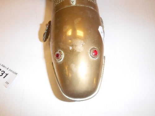 An Eastern brass articulated fish with red enamelled eyes, 46. - Image 6 of 16