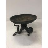 A 19th Century Chinese chocolate patinated bronze pedestal bowl,