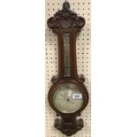 An early 20th Century 365 day mantel clock by Gustav Becker of Freiburg, housed under a glass dome,