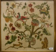 An early to mid 20th Century wool work study of fruiting tree and pear,