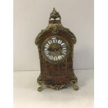 A 19th Century brass and tortoiseshell boulle work cased mantel clock,