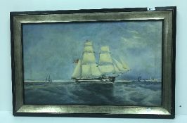 WILLIAM OSLER SMITH OF LYNN "The Brig Merlin, Harwich November '27" oil on board, unsigned,