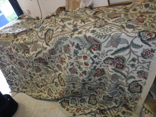 A Chelsea Textiles crewel work bedspread CONDITION REPORTS Has general wear and tear