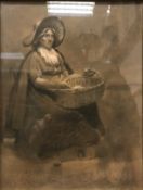E J HAGUE "Woman with Basket of Bread" c