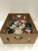 A box of assorted modern costume jewelle