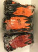 A pack of 24 gripper gloves and 12 Nitrile gloves