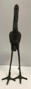 A verdigris patinated bronze figure of a Heron,