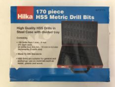 A 170 piece HSS metric drill bit set in steel case