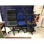 A leatherette office chair, together wit