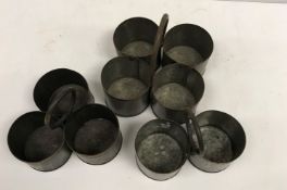 Three various galvanised spice carriers