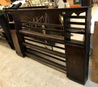 A George III oak dresser plate rack with