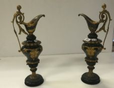 A pair of 19th Century French bronze and