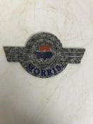 A modern painted cast metal sign "Morris",