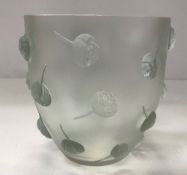 A Lalique 'Pivoines' pattern vase in pal