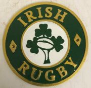 A modern painted cast metal sign "Irish