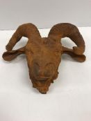 A cast iron Billie Goat head 32 cm high