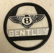 A modern painted cast metal sign "Bentley", 29.