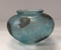 A Lalique 'Dahlias' pattern vase of squa