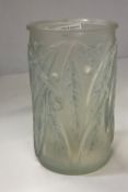 A Lalique 'Laurrier' pattern vase in pal