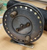 A Homer "Flick-em" centre pin reel, circ