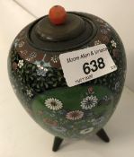 A Chinese cloisonné vase with panel deco