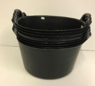 Eight Plastic Forte 26 litre trug bucket