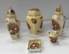 An Aynsley suite of lidded vases, small