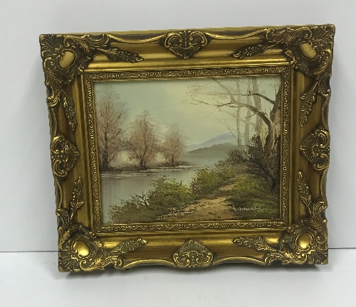 S G WEBBER "River Landscape with Weir, C - Image 3 of 4