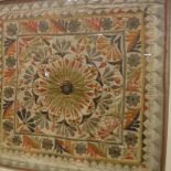 An Indian needlework panel with stylised