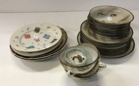 A pair of Japanese plates set with butte