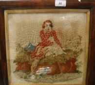 A 19th Century needlework tapestry panel