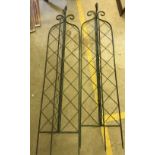 Two 6ft folding lattice garden spires