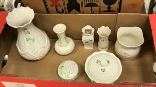 A collection of six modern Belleek items