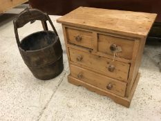 A pine chest of two short over two long drawers of small proportions 55.