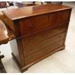 A modern burr walnut and cross-banded secretaire chest in the Georgian style,