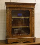 A Victorian walnut and marquetry inlaid side cabinet,