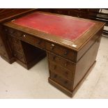 A Victorian mahogany double pedestal desk,