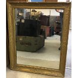 Two circa 1900 giltwood and gesso framed rectangular wall mirrors, 67 cm x 82 cm and 50.